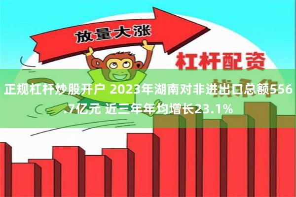 正规杠杆炒股开户 2023年湖南对非进出口总额556.7亿元 近三年年均增长23